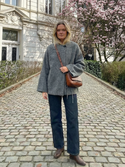 2025 Winter New Product Lazy Style Retro Kimono Style Knitted Open Sleeve Coat cardigan Coat for Women