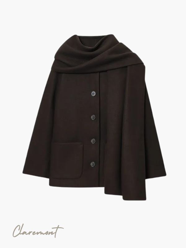 2025 Women Autumn Winter Jackets Coats Casual Solid Scarf Collar Single Breasted Female Elegant Street Jacket Outerwear Clothing